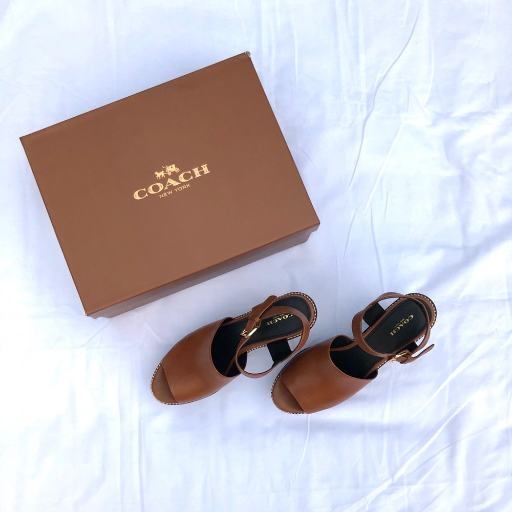 Coach Harla Semi Matte Calf Sandals - Size 9